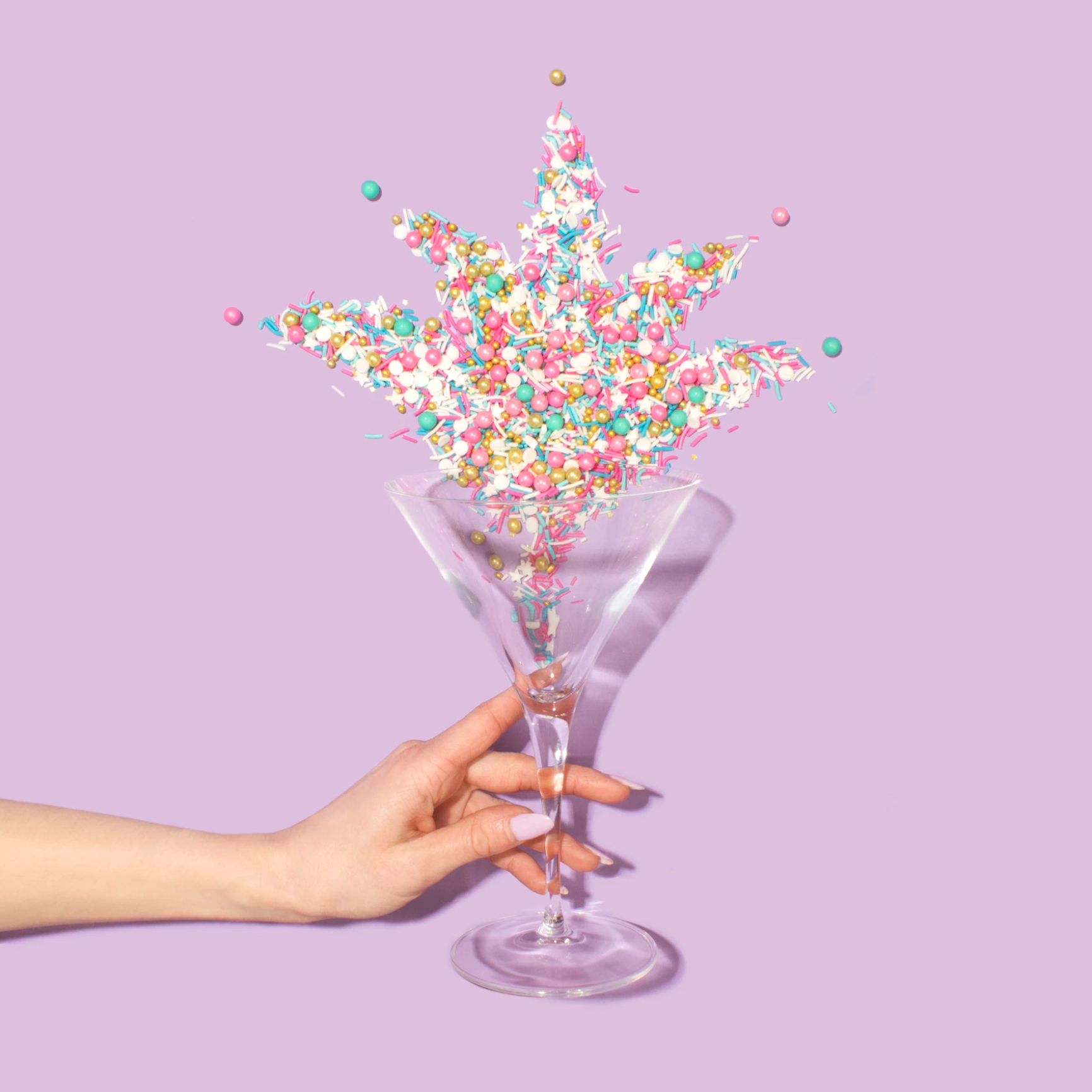 Sprinkles in a glass